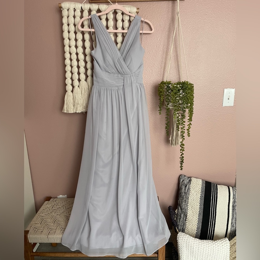 Little Mistress V neck maxi dress gray
